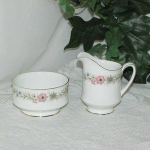 Paragon Belinda Vintage Bone China Creamer & Sugar Bowl Floral Field Flowers